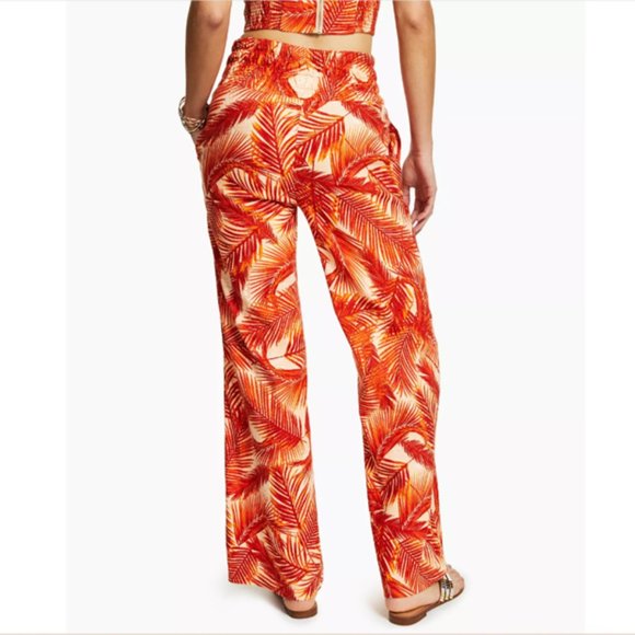 NWT INC International Concepts Orange Tropical Print Pants Size 14P - Picture 2 of 13